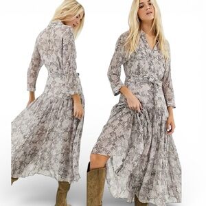 NWOT All Saints Eley Midgard Snakeskin Print Dress